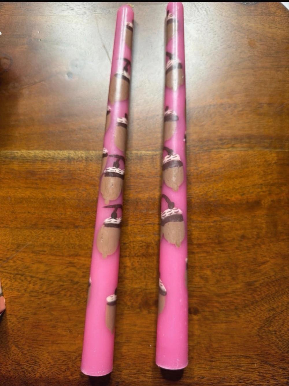 Anthropologie Icon Acorn Decorative Taper Candle Set